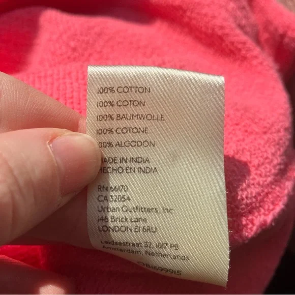 Free People We The Free Clean Prep Pink Long Sleeve Oversized Polo size Small - Picture 10 of 10